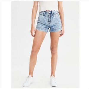 American Eagle Mom Jean Shorts Acid Wash